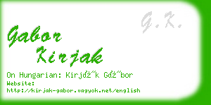 gabor kirjak business card